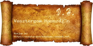 Vesztergom Hasszán névjegykártya
